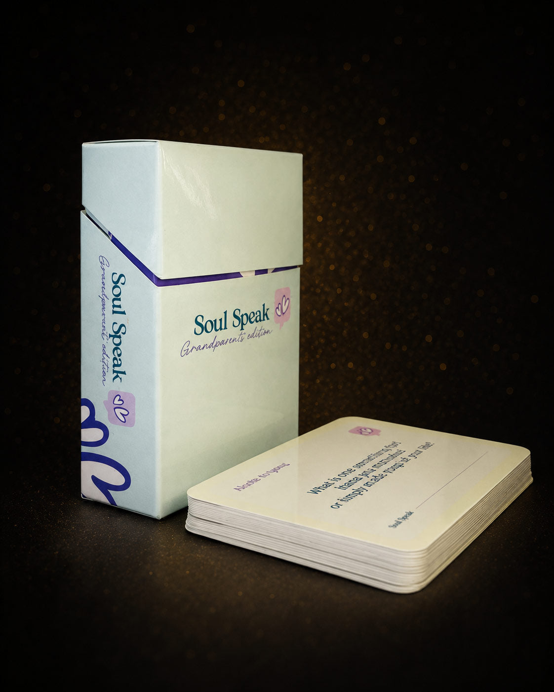 Soul Speak Grandparent Card Set packaging on a dark background