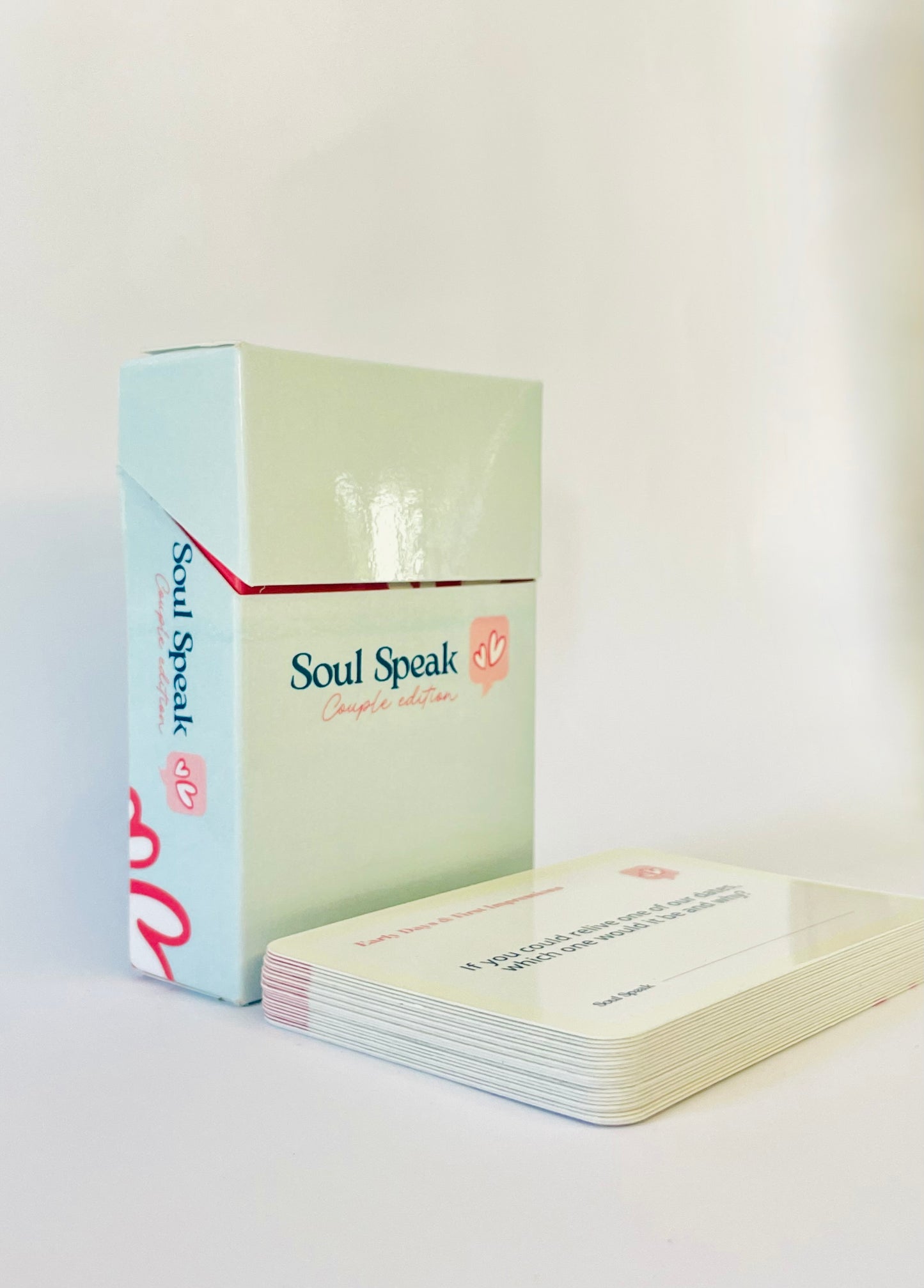 Front Packaging of Soul Speak Couples Edition cards on a white background