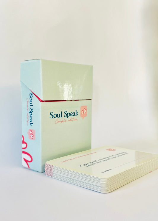 Front Packaging of Soul Speak Couples Edition cards on a white background