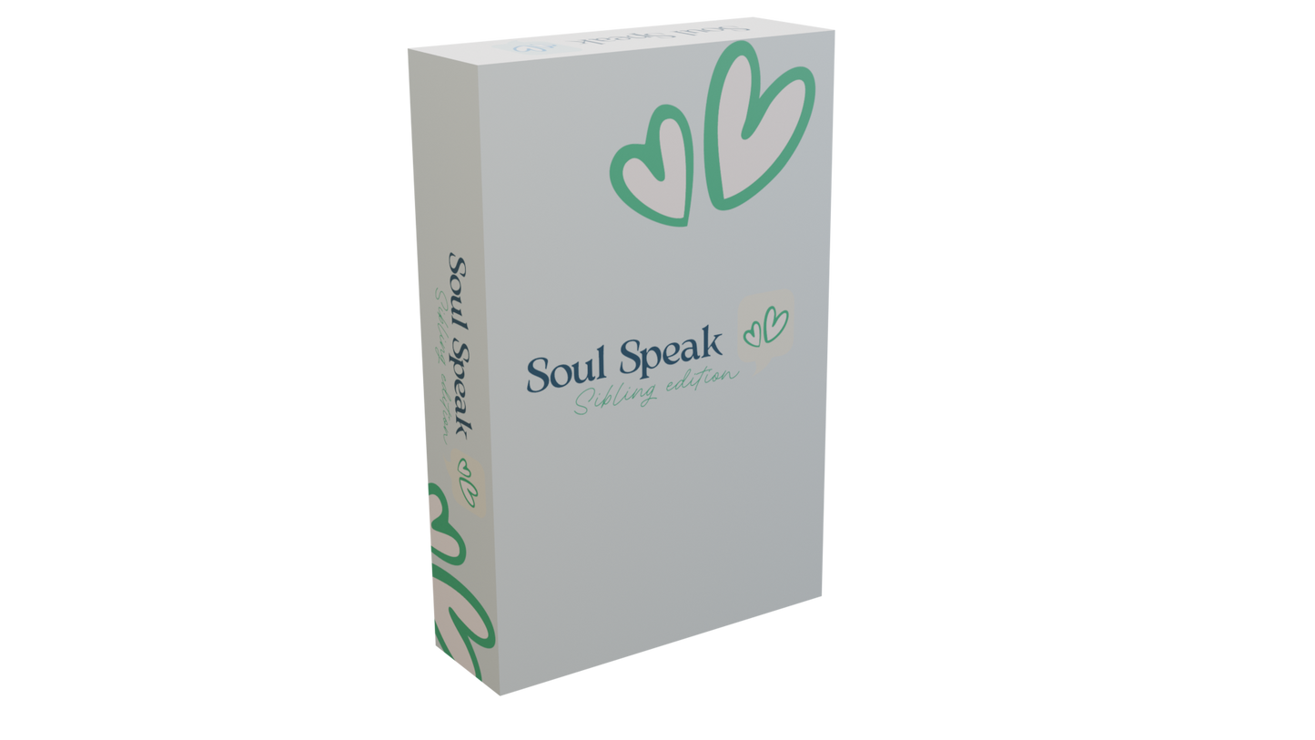 Front face of Soul Speaks Siblings Edition card deck, on a transparent background
