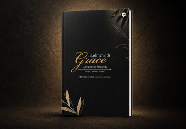 Book titled 'Leading with Grace' on a dark background